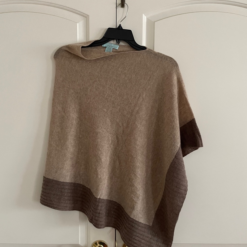 Celeste Taupe and Chocolate Poncho